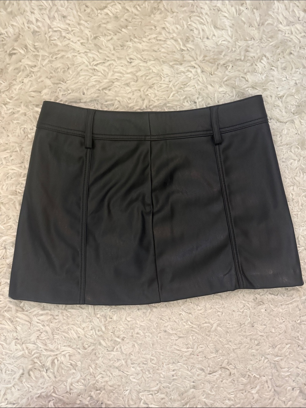 H&M Black Faux Leather Mini Skirt